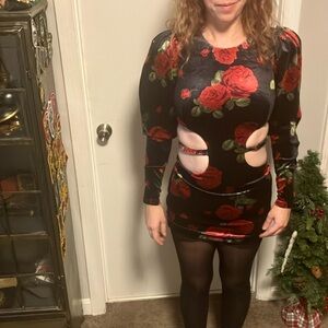 NWT For Love & Lemons “Sample” Velvet Mini Dress size Small